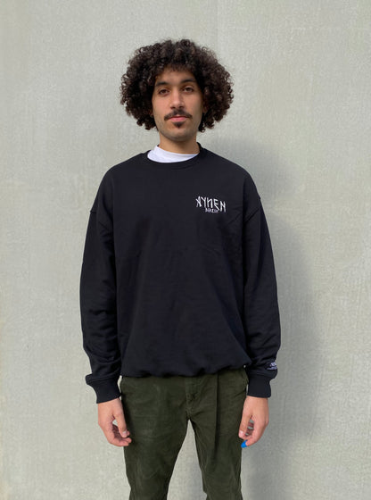 Nyox Heavy Organic Cotton Black Sweatshirt