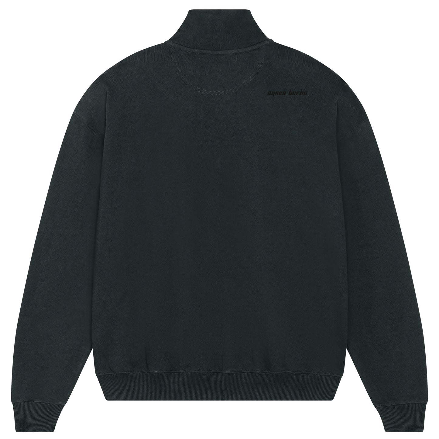 Para Yok Heavy Organic Cotton Black Half Zipper Sweatshirt