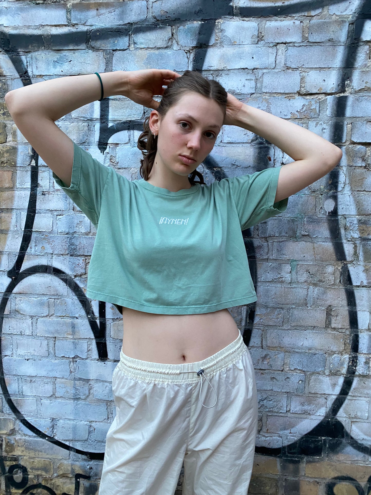 Organic Cotton Sage Crop Top